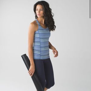 lululemon athletica Blue Striped Racerback Tank